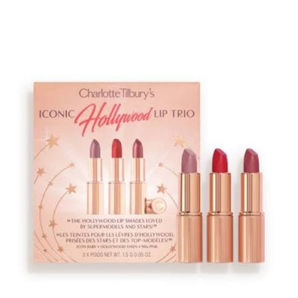 🎀 Charlotte Tilbury Iconic Hollywood Lip Trio | Brand New in Box ✨